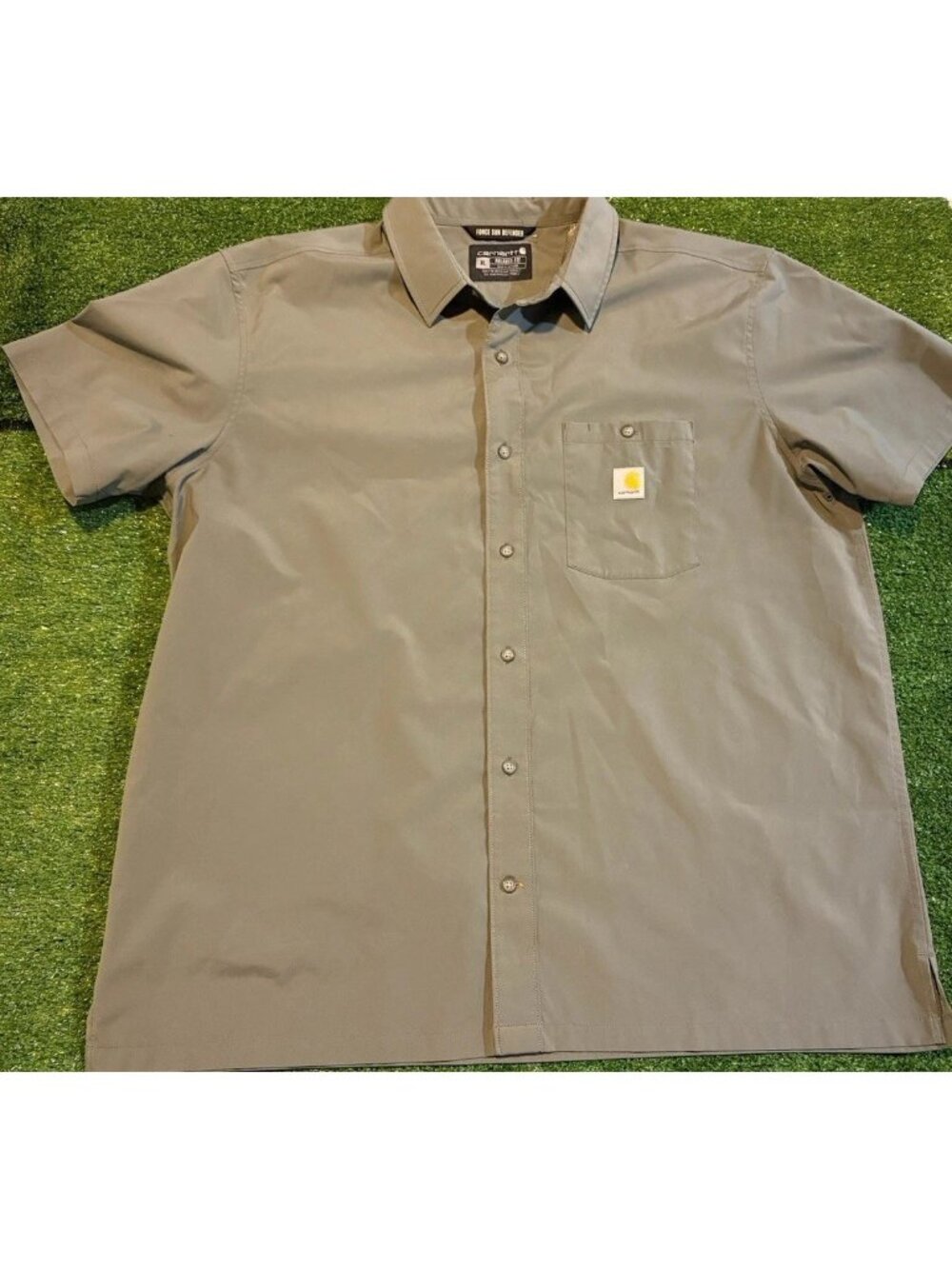 Carhartt shirt mens XL gray force sun defender collared lighweight short sleeve